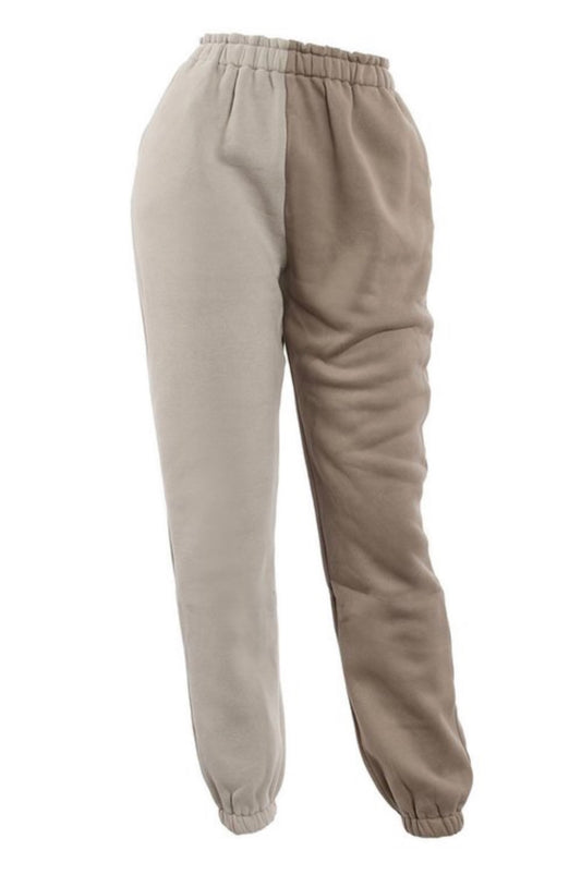 Plush Split Color Baddie Sweat Pants - Baddie Kouture Boutique 