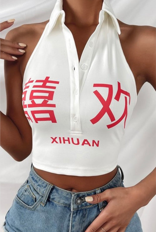 Tokyo Baddie Sleeveless Button-Top - Baddie Kouture Boutique 