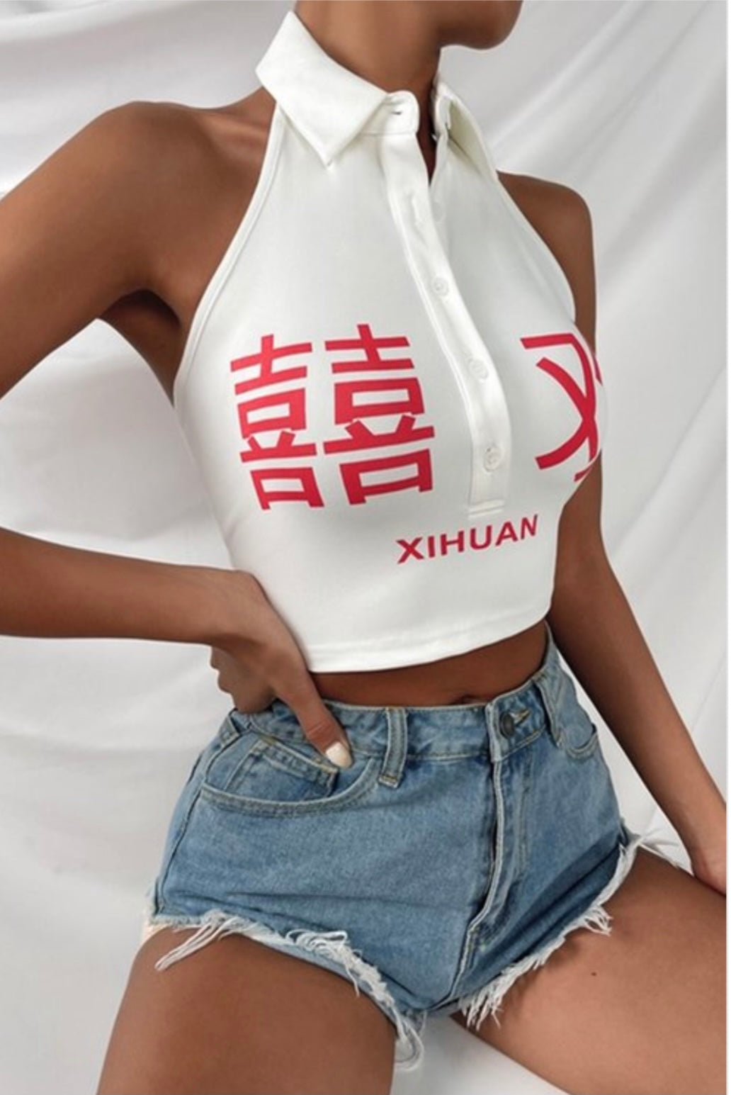 Tokyo Baddie Sleeveless Button-Top - Baddie Kouture Boutique 