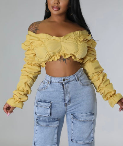 Savanna Ruched Baddie Top - Baddie Kouture Boutique 