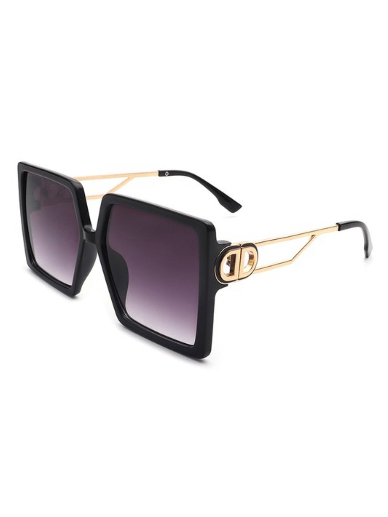 Baddie Golden Side Square Oversize Glasses