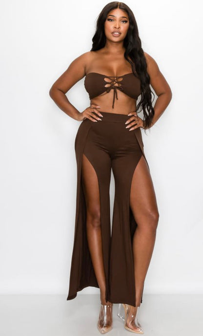 Baddie Split Leg Halter Set