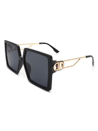 Baddie Golden Side Square Oversize Glasses