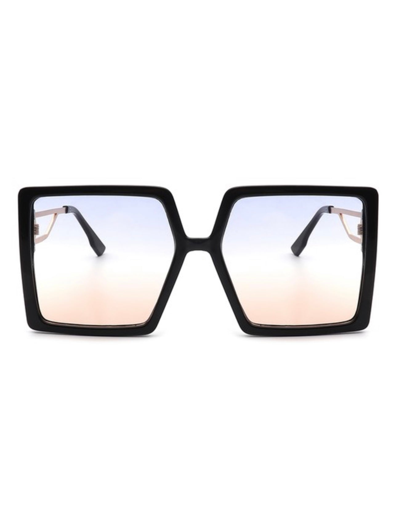 Baddie Golden Side Square Oversize Glasses