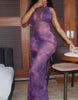 Purple Haze Baddie Sleeveless Mesh Maxi Dress