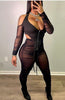 See Through Bad Ruched Mesh Two-Piece Set