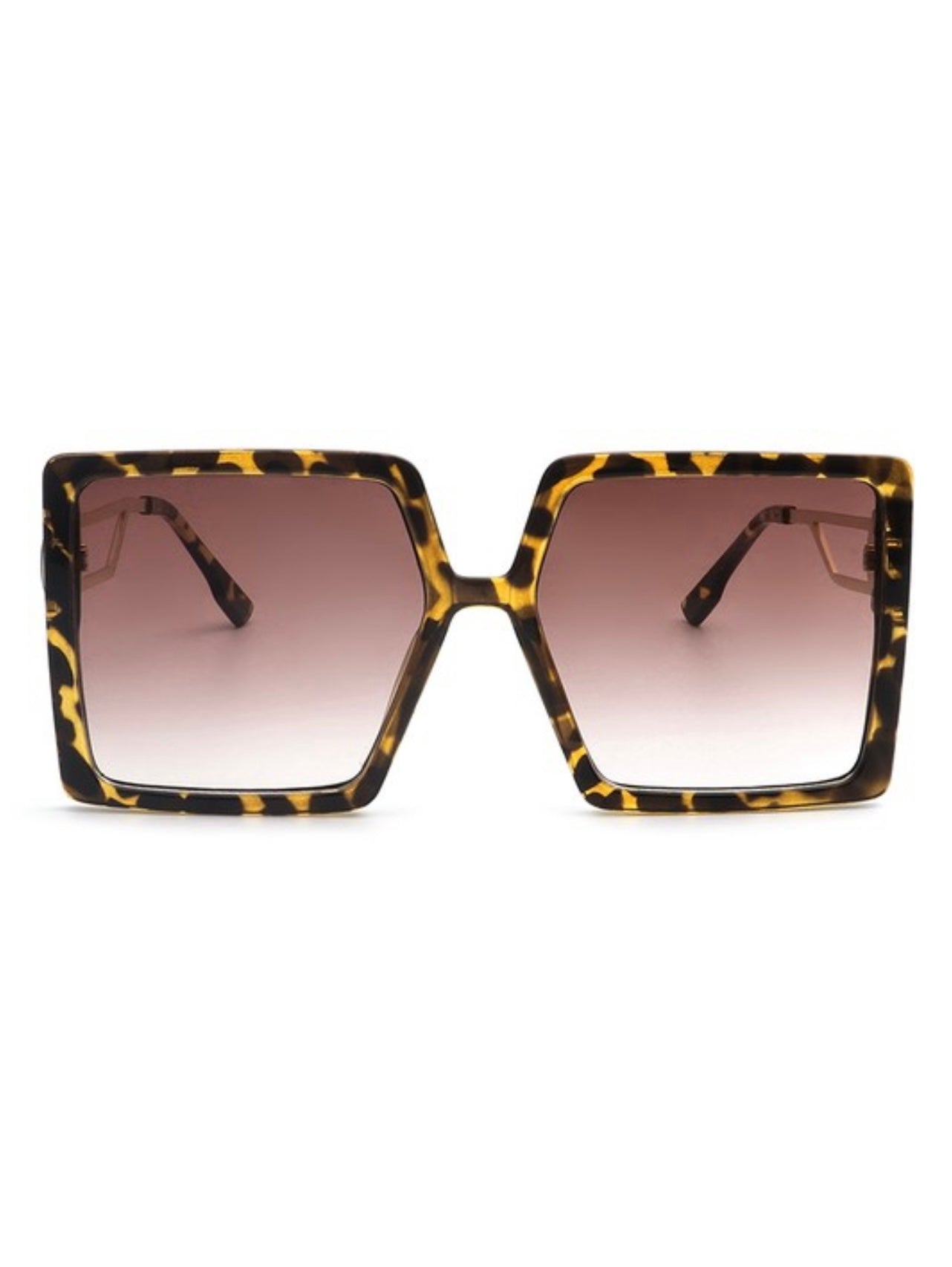 Baddie Golden Side Square Oversize Glasses