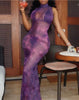 Purple Haze Baddie Sleeveless Mesh Maxi Dress