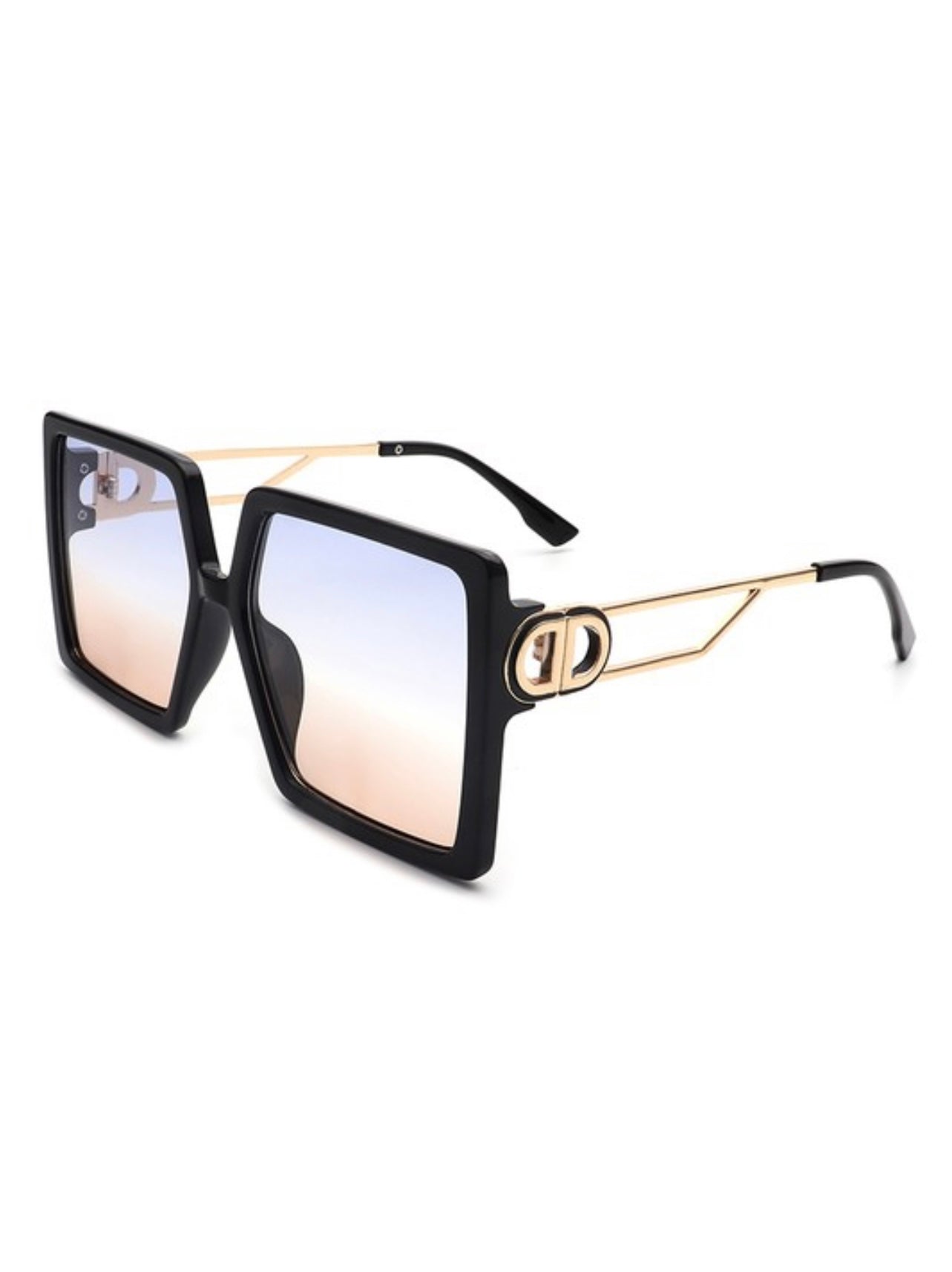 Baddie Golden Side Square Oversize Glasses