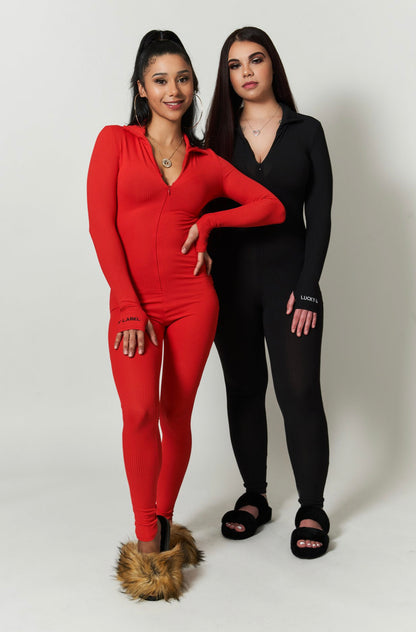 Ferrari Red Lucky Label Jumpsuit