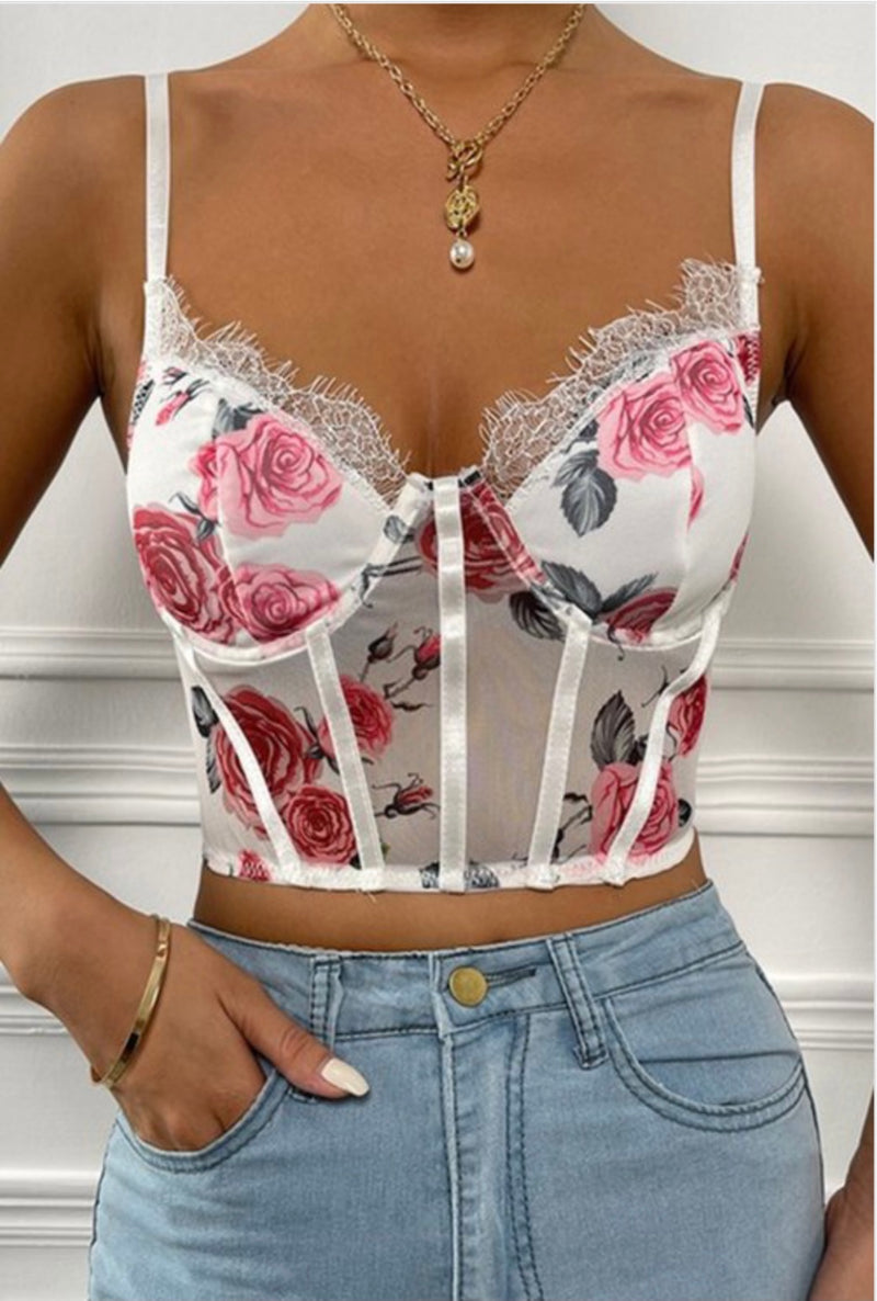 Rosa Floral Baddie Corset