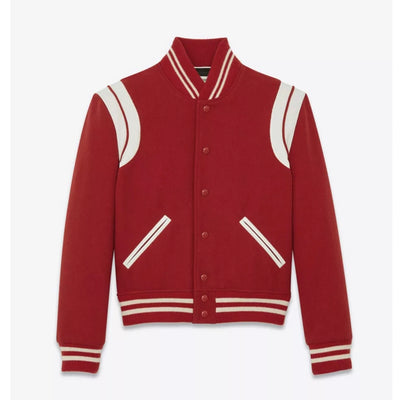 Ruby Red Baddie Varsity Bomber Jacket